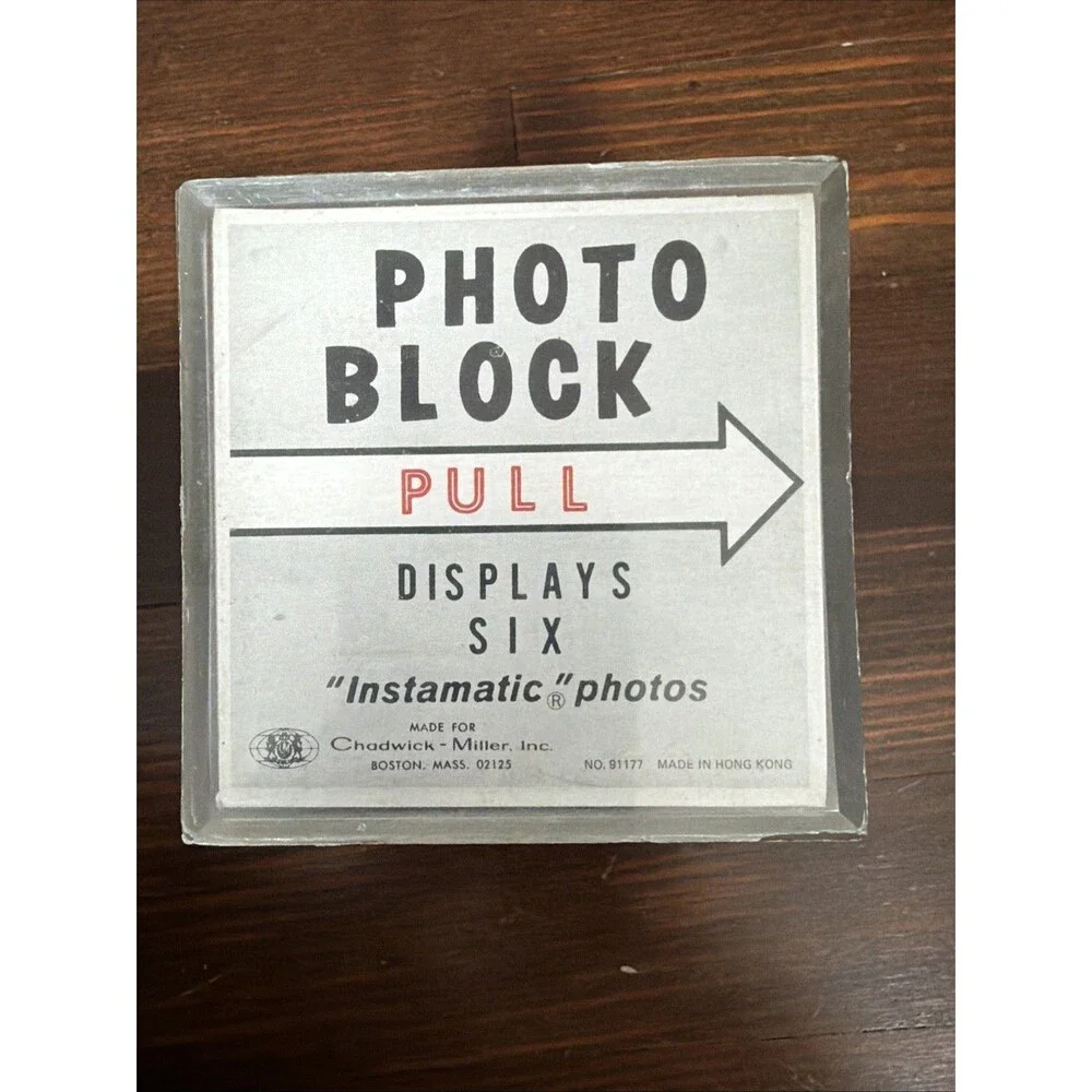 Photo Block Cube Picture Frame Acrylic 6 Instamatic Photos Hong Kong VTG 1970s